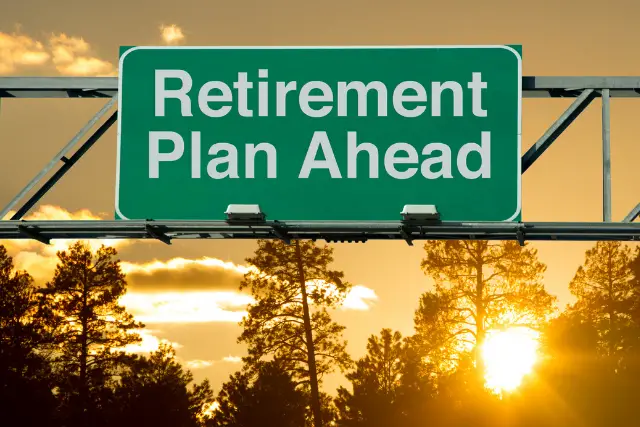 Road sign that says retirement planning ahead