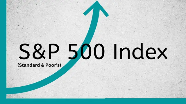 Text saying S&P 500 Index with standard and Poor's in paratheses under the S&P text. 