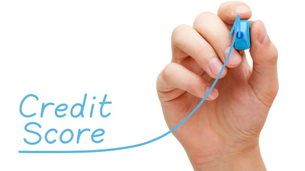 an expoential line with the word credit score