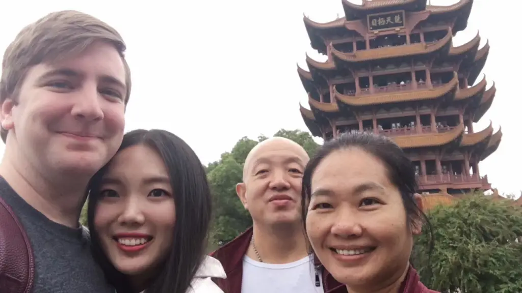 Me with my wife and in laws in wuhan for vacation